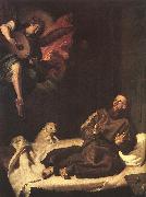 RIBALTA, Francisco St Francis Comforted by an Angel oil